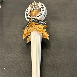 Warsteiner Beer Tap Handle with Gold and White Accents